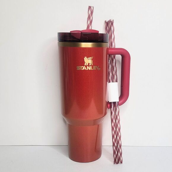 STANLEY Scarlet Tinsel Quencher H2.0 Flowstate Tumbler 40 oz Limited Edition NEW - Picture 2 of 11